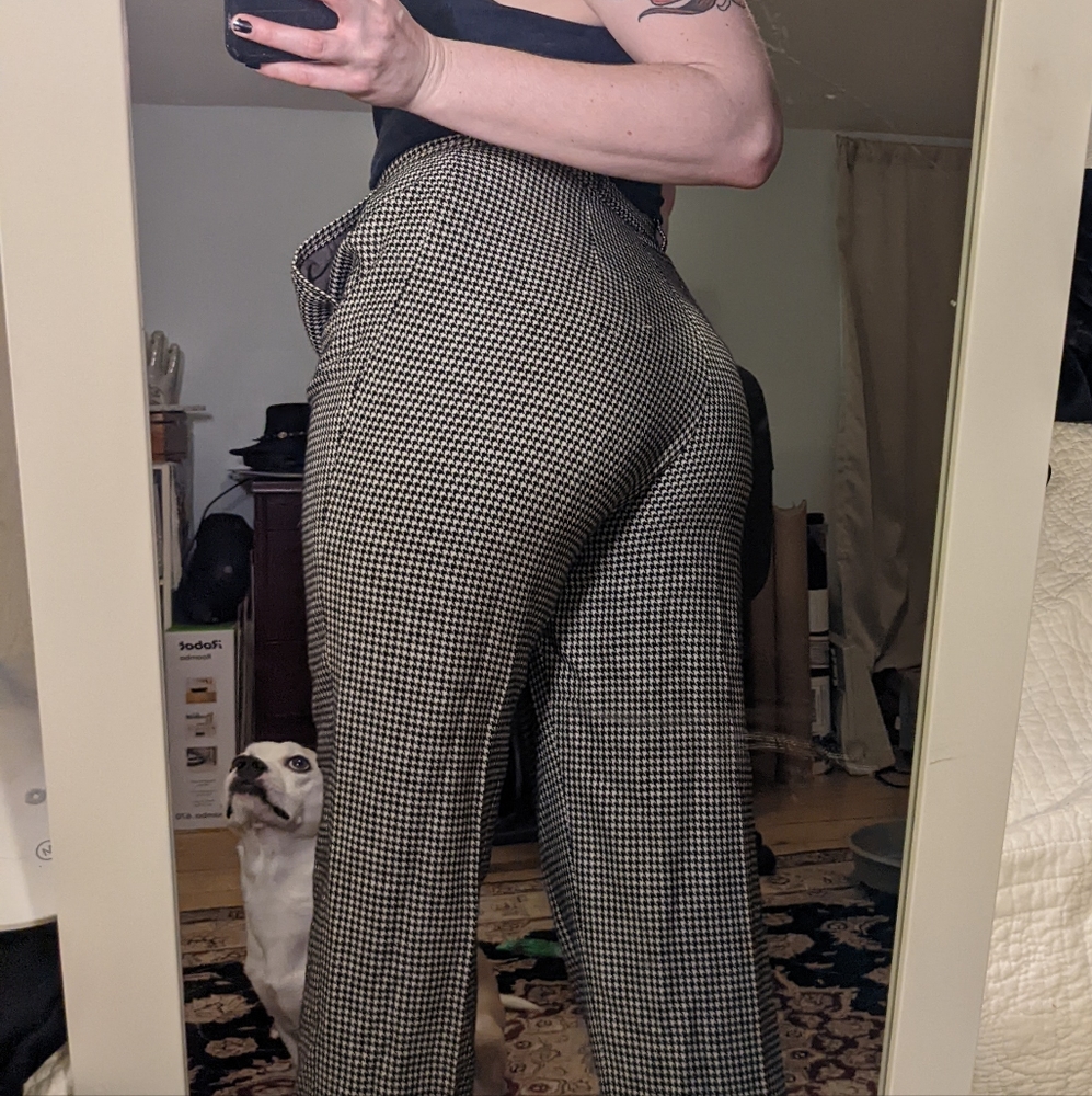 Vintage hounds tooth Merino wool slacks pants trousers giorgio saint angelo